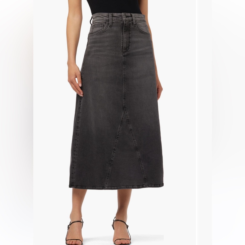 Joe’s denim maxi skirt gray black